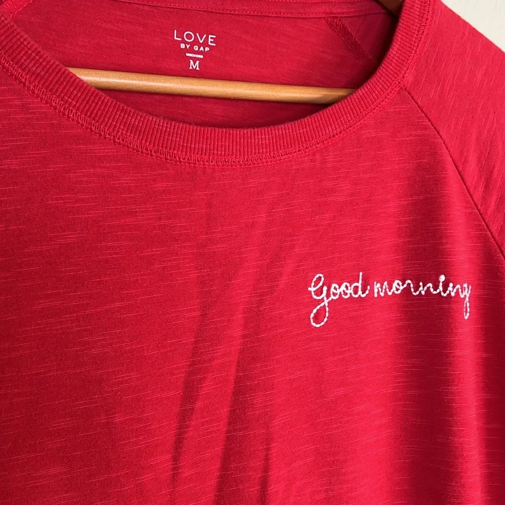 Gap Love pullover raglan sleeve sweatshirt Good Morning size M - Picture 4 of 6